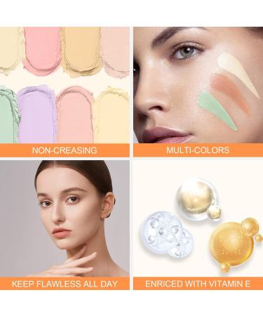 6-in-1 Concealer Contour Palette | Waterproof & Long-Lasting Color Corrector Kit with Brushes for Dark Circles & Blemishes - International Shipping Available - Buy Online on GoSupps.com