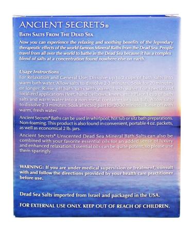 ANCIENT SECRETS Dead Sea Bath Salts - Unscented - 16oz - Buy Online on GoSupps.com