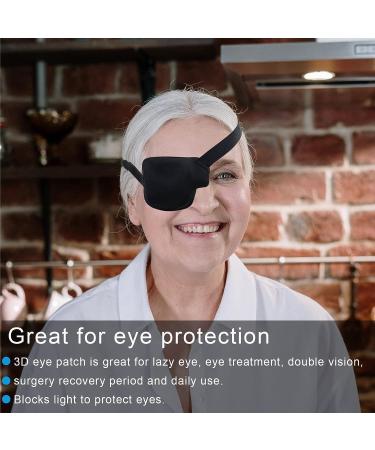 2 Pcs 3D Eye Patch Black Adjustable Medical Eyepatch for Lazy Eye Amblyopia - Right Eye - Buy Online on GoSupps.com