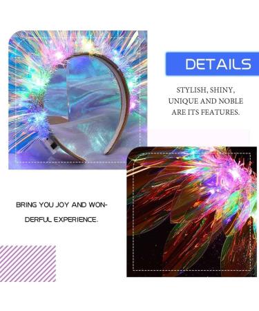 niCWhite Light Up Headband LED Crown Headbands Glow Tinsel Headpiece Flash Rave Hair Hoop for Nightclub Party Headwear Halloween Christmas Hair Accessories for Women Girls with Face Face Jewels - Buy Online on GoSupps.com