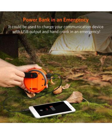 ThorFire Hand Crank USB Rechargeable LED Camping Lantern - Collapsible Mini Flashlight for Camping, Hiking, and Emergencies - Orange - Buy Online on GoSupps.com
