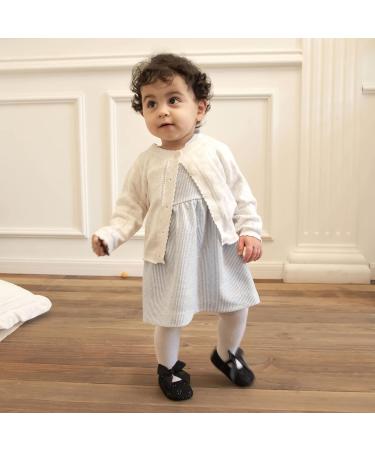 LACOFIA Baby Girls Christening Shoes | Anti-Slip Soft Sole Prewalkers 6-12 Months | Black - Buy Online on GoSupps.com