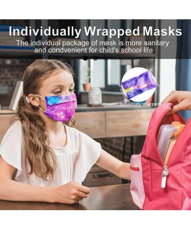 Tie Dye Kids Disposable Face Masks - Individually Wrapped, Colorful Design, Breathable - 50 Pack - Buy Online on GoSupps.com