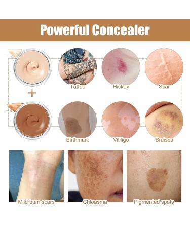 CENNYO Tattoo Cover Up Set | Waterproof Invisible Skin Concealer for Scars, Dark Spots, Vitiligo | Long Lasting, 2 Colors, 0.07kg - Buy Online on GoSupps.com