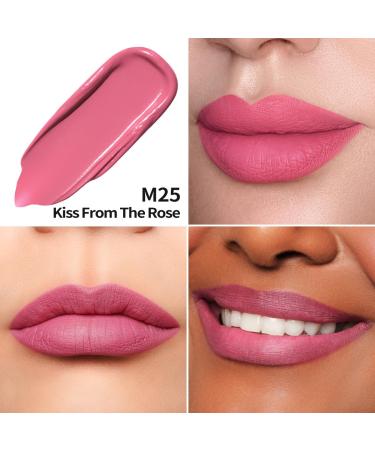 Oulac Liquid Matte Lipstick - Vegan Peach Pink with Gold Glimmer Long-Lasting Intense Color Gluten-Free (4.5 ml) | Kiss from the Rose - Buy Online on GoSupps.com