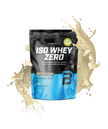 BioTechUSA Iso Whey Zero | Premium Whey Protein Isolate | Grass-Fed | Enzyme-Free | Sugar- and Gluten-free 454 g Chocolat Blanc