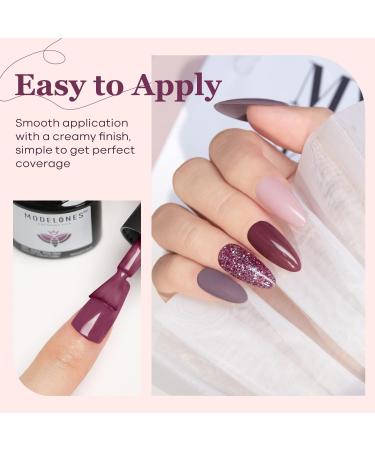 Modelones Gel Nail Polish 6 Colors White Soft Pink Gel Polish Classic Nude Purple Glitter Nail Polish Gel Soak Off U V Gel Nail DIY Salon Manicure French Popular Nails Art Gifts for Women - Buy Online on GoSupps.com