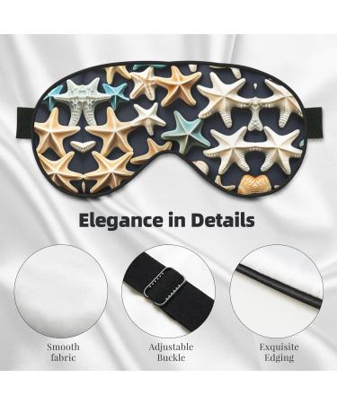 Seashell Starfish Print Eye Mask | Double-Sided Soft & Light Blocking for Better Sleep - Buy Online on GoSupps.com