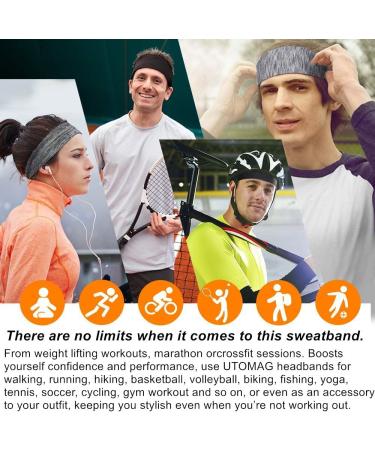 Anti-Slide Moisture Wicking Sports Hair Bands for Men & Women - 3 Pack (Black Gray Green) - Ideal for Jogging Running Cycling Yoga & Hiking - Buy Online on GoSupps.com