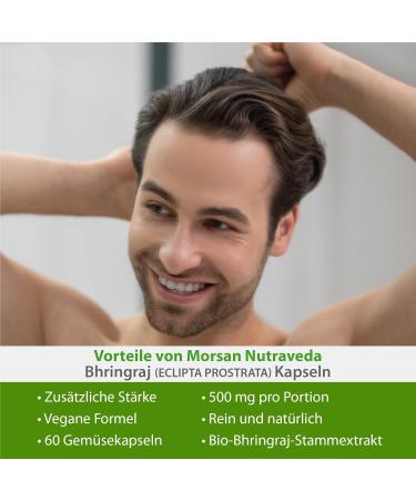 Morsan Nutraveda Bhringraj Capsules Eclipta alba 60 pieces 500mg per Capsule Ayurvedic Herbal Supplement PlantBased Wellness Support 1 - Buy Online on GoSupps.com
