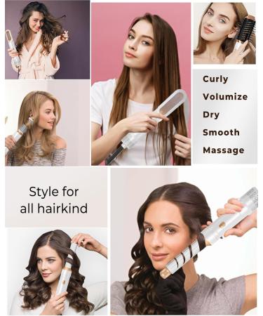 6 in 1 Hair Dryer Brush Set | Volumizer Curler & Straightener | Detachable Hot Air Brush for Effortless Hair Styling - Buy Online on GoSupps.com