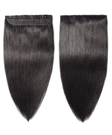 Elailite Clip-In Hair Extensions - 3/4 Full Head Human Hair 5 Clips Straight 45cm 90g #1B Natural Black - International Shipping - Buy Online on GoSupps.com