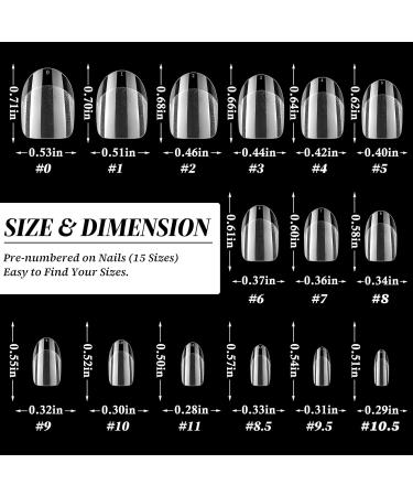 LuckForever 300pc Oval Gel Nail Tips - Short Clear Press On Nails for Acrylic Extensions | Full Cover Soft Gel Fake Fingernails - Buy Online on GoSupps.com