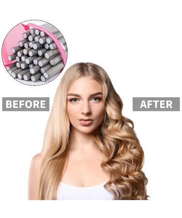 Elcoho 40-Piece Flexible Curling Rods Set for Short, Medium, and Long Hair - No Heat Hair Rollers with 2 Comb, Satin Bonnet, and Cosmetic Bag - 9.45 x 0.71 Inch Gray - Buy Online on GoSupps.com
