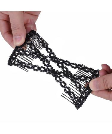 Crystal Hair Comb for Women & Girls - Lovef Easy Stretchable Double Clips Comb - Buy Online on GoSupps.com