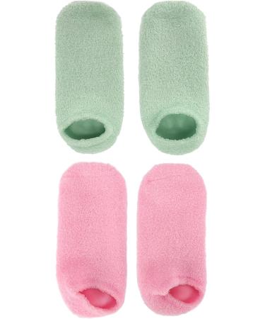 Qukaim Moisturizing Spa Socks Moisturizing Gel Spa Socks Set of 2 Repair Nourishing Green Slip-Resistant Socks for Dry Cracked Feet - Buy Online on GoSupps.com