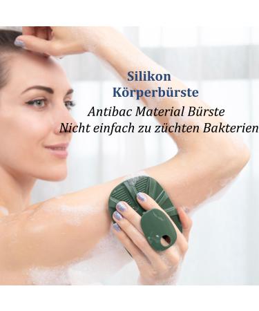 YEADMAME Silicone Body Scrubber - Sensitive Skin | Effective Dirt Removal | Army Green | Unisex Massage Tool - Buy Online on GoSupps.com