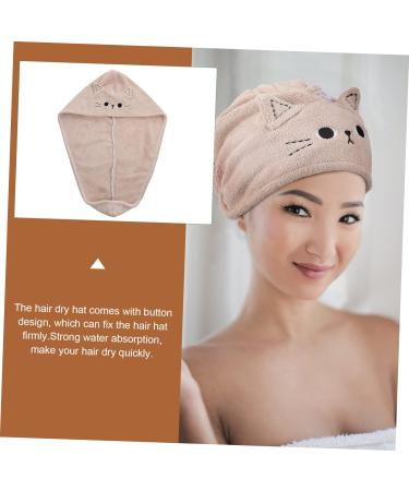 SKISUNO Dry Hair Cap Turbins for Ladies Curly Hair Hat Fast Drying Towel Womens Hats Bath Water Absorbent Drying Hat Mini Witch Hats for Crafts Dry Hair Towel Cap Girl Hat Coral Fleece Coffee 63X22X1CM - Buy Online on GoSupps.com
