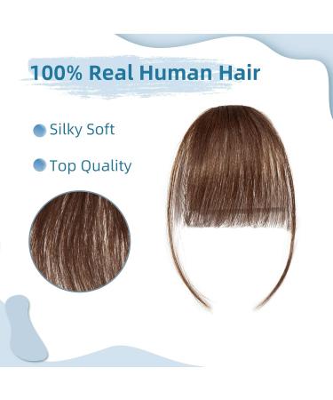 Rich Choices Fringe Clip in Hair Brown Clip on Fringe French Hair Fringe Clip Side Clip in Fringe Human Hair Bangs Hair Clip 3g Air Bangs #4 Medium Brown Air bangs-1PC Medium Brown - Buy Online on GoSupps.com