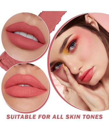 2PCS Matte Nude Lipstick - Long-Lasting Waterproof Velvet Gloss | Natural Moisturizing Labiales for Women & Girls - Honey Peach #01 - Buy Online on GoSupps.com