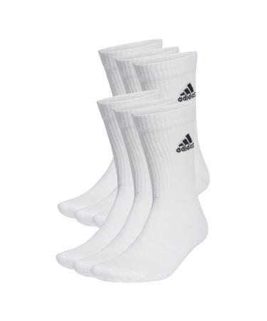 adidas Unisex Cushioned Sportswear Crew Socks 6 Pairs Crew Socks (Pack of 6) 43-45 White Black