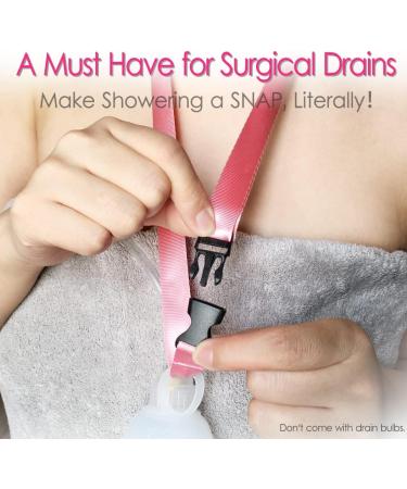 Shower Lanyard for Mastectomy Drain Holder - Pack of 2, Pink - Post Surgery Recovery Bath Accessories for Breast Cancer Patients - Buy Online on GoSupps.com