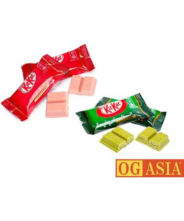  OG ASIA Kitkat Chocolate Bars - Strawberry and Matcha - from Japan - OG ASIA - 2 x 111g - Buy Online on GoSupps.com