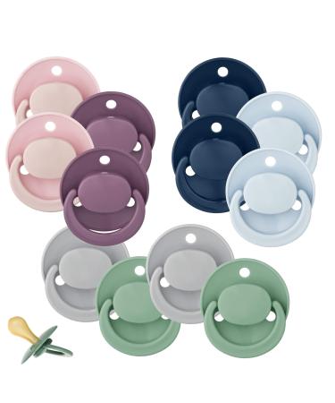 6 X 2 Pack Baby Nova Soothers Round Cherry Shape Pacifiers 0-24M