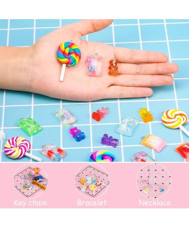 Hicarer 70 Pieces Colorful Candy Pendant Charms for DIY Jewelry Making - Gummy Bears, Lollipops, Polymer Clay and Resin Charms for Keychains, Necklaces, Bracelets, Earrings - Buy Online on GoSupps.com