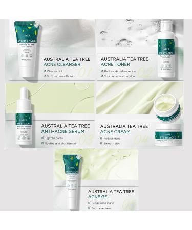 Tea Tree Skincare Set Gifts For Women & Men Acne Treatment Tea Tree Oil Spot And Blackheads Remover Includes-Cleaner Face Serum Acne Gel Toner moisturiser For Acne Removal Oil Control - Buy Online on GoSupps.com