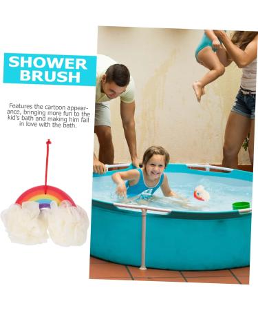 Ipetboom 1pc Rainbow Bath Ball Shower Pouf Shower Back Scrubber Metal Hairpin Stick Infant Tub Irish Accessories for Women Animal Pouf Loofah Kids Sponge Makeup Take a Bath Child - Buy Online on GoSupps.com