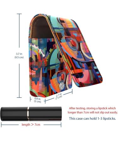 Travel Lipstick Organizer Case - Portable Makeup Bag with Mirror | Abstract Colorful Graffiti Art Pattern - Buy Online on GoSupps.com
