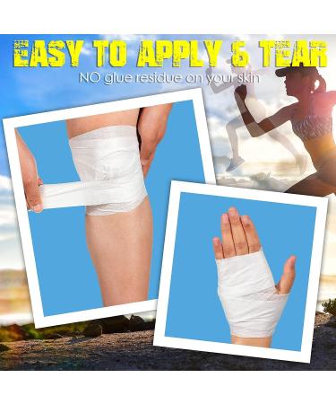 Non-Woven Stretch Tape Adhesive Bandage Roll 2x15yd Breathable Cohesive Wrap - 45ft Pack - Buy Online on GoSupps.com