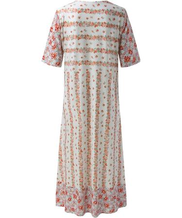 Womens Casual Boho Dress - Short Sleeve V Neck Pocket - Pink - Size XX-Large - Buy Online on GoSupps.com