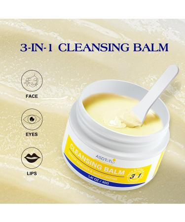 3 in 1 Cleansing Balm for Eye Face & Lip | Natural Makeup Remover | Gentle Deep Clean for All Skin Types - Buy Online on GoSupps.com