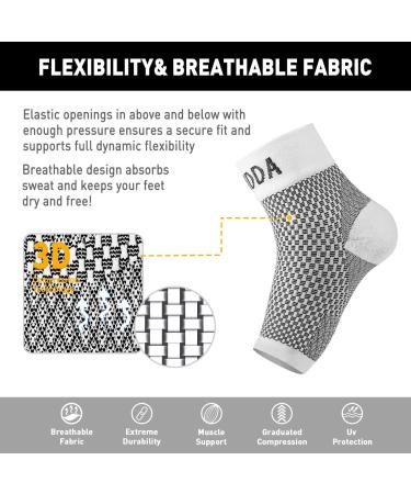 Plantar Fasciitis Compression Socks for Arthritis Pain Relief - White (S) - Men & Women - Buy Online on GoSupps.com
