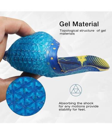 Plantar Fasciitis Relief Gel Insoles for Men/Women - Arch Supports for Flat Feet and High Arches - Foot Pain Orthotics Inserts Navy/Yellow - Size Men 6.5-9.5/Women 8.5-11.5 - Buy Online on GoSupps.com