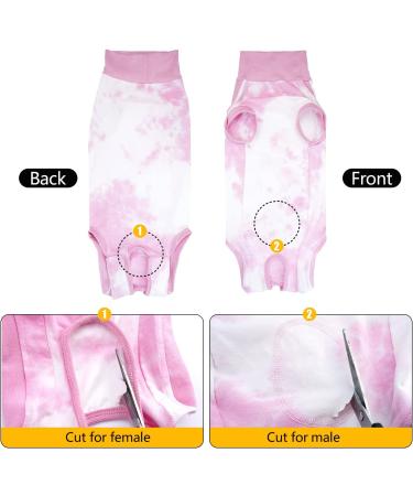 Lianzimau Post-Op Dog Bodysuit - Wound Protective Suit for Male Dogs XXL Tie-Dye Pink Ideal After Castration Surgery - Buy Online on GoSupps.com