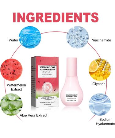 Watermelon Serum with Hyaluronic Acid & Niacinamide - Deep Hydration - Brightening & Pigmentation Reduction - Buy Online on GoSupps.com