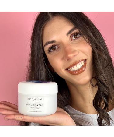  BeOnMe Yummy Sorbet Body Scrub & Body Mask natural organic vegan exfoliating for dry skin smooth and soft legs anti-aging moisturizing nourishing treatment 250 ml - Buy Online on GoSupps.com