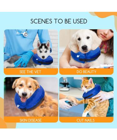 Nobleza Inflatable Dog Recovery Collar for Small Dogs and Cats - Blue, Adjustable 6-10inch (15-25.5cm) - Buy Online on GoSupps.com