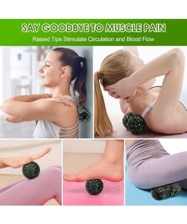 Kisvic Fascia Ball & Small Roll Set | Relieve Stress & Tight Muscles | Green Duo Ball for Neck Spines & Back Massage - International Shipping Available - Buy Online on GoSupps.com