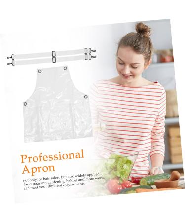 FRCOLOR Kitchen barber apron hair dresser apron hairstylist aprons for women unisex apron oil resistant clear apron kitchen apron cooking apron dishwashing apron tpu white Miss Apron - Buy Online on GoSupps.com