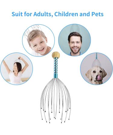Scalp Massager Tool 2 PCS Head Massager Scratcher Tingler with 12Fingers Metal Hair Scalp Scratcher for Deep Relaxation and Stress Relief - Buy Online on GoSupps.com
