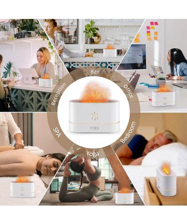 PLUWEL Flame Diffuser Humidifier 180ml - Auto Off Essential Oil Aroma with Fire Flame Effect - 2 Brightness Modes for Home Office Spa Gym (Black) - Buy Online on GoSupps.com