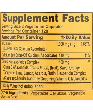 Ester-C 500 With Citrus Bioflavonoids Vegetarian - Buy Online on GoSupps.com