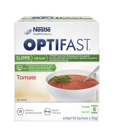 Optifast Diet Soup tomato for losing weight |Protein -rich meal replacement with important vitamins and minerals |Quickly prepared and delicious in taste | 8 x 55g