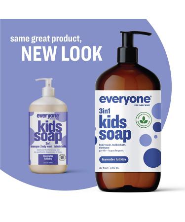 Everyone 3-in-1 Kids Soap - Lavender Coconut Body Wash, Bubble Bath & Shampoo (32oz, Pack of 2) - Organic & Essential Oils - Buy Online on GoSupps.com