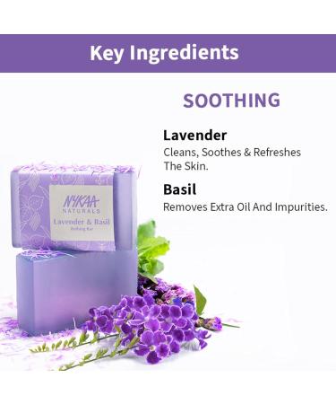 Nykaa Naturals Bathing Soap - Anti-Aging Lavender & Oil-Control Basil Bar Soap - Perfect Skin Cleanser - 3.5 oz - International Shipping Available - Buy Online on GoSupps.com