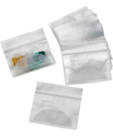 Pill Pouch Bags - (Pack of 400) 3" x 2.75" - BPA-Free, Poly Bag Disposable Zipper Pills Baggies, Daily AM PM Travel Medicine Organizer Storage Pouches, Best Clear Reusable with Write-on Labels